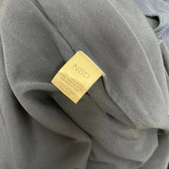 NBD Best Mistake Dress Beaded Pearls Mini Sleeveless Satin Navy Blue Size Small - Picture 15 of 16